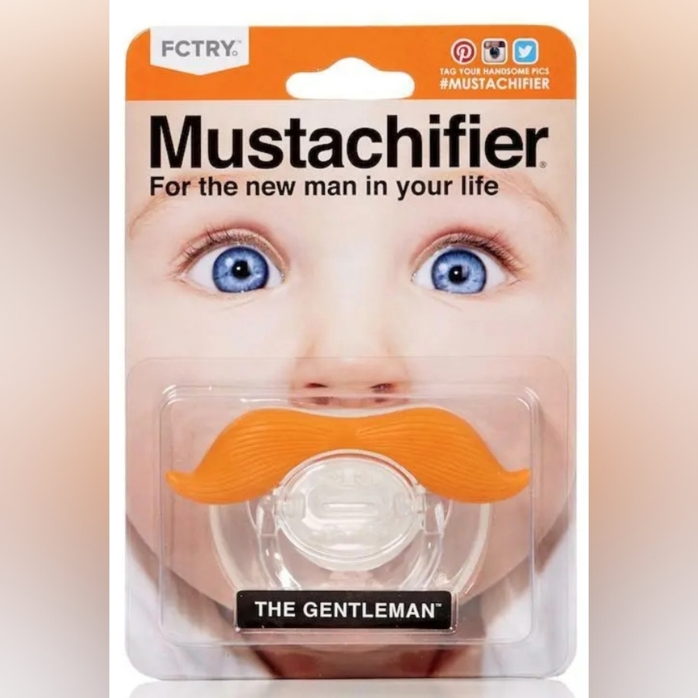 Mustachifier The Gentleman Ginger Mustache Pacifier Funny Baby Silicone Binkie